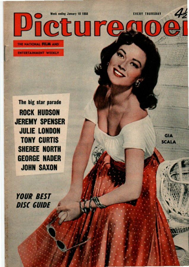 PICTUREGOER magazine side cover Issue 1185  Weekly 18 January 1958