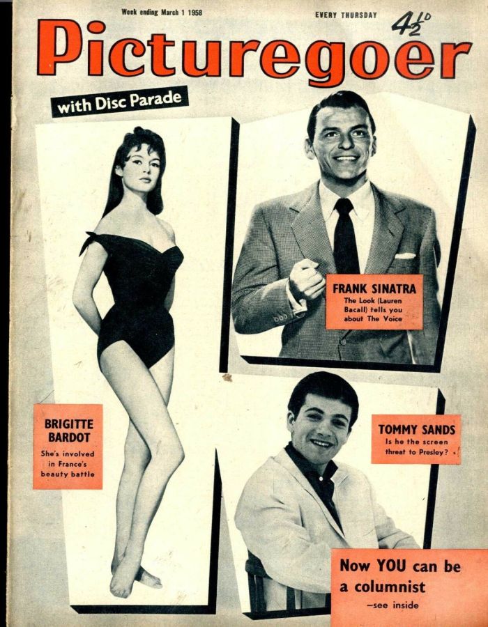 PICTUREGOER magazine side cover Issue 1191  Weekly 1 March 1958