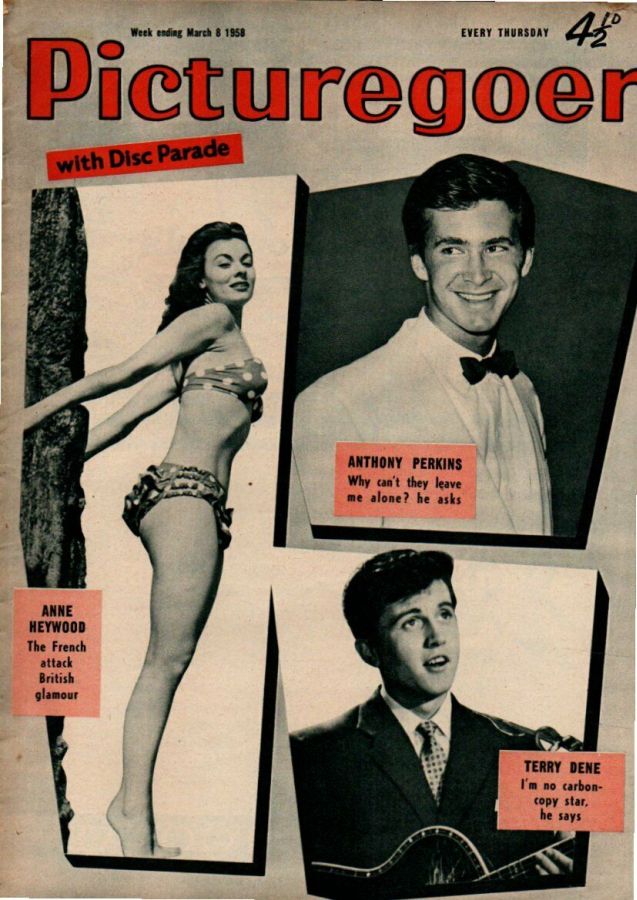 PICTUREGOER magazine side cover Issue 1192  Weekly 8 March 1958