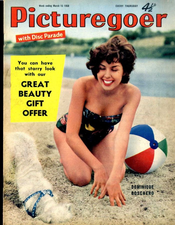 PICTUREGOER magazine side cover Issue 1193  Weekly 15 March 1958