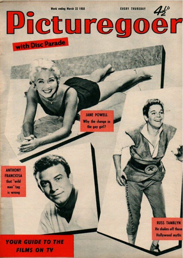 PICTUREGOER magazine side cover Issue 1194  Weekly 22 March 1958