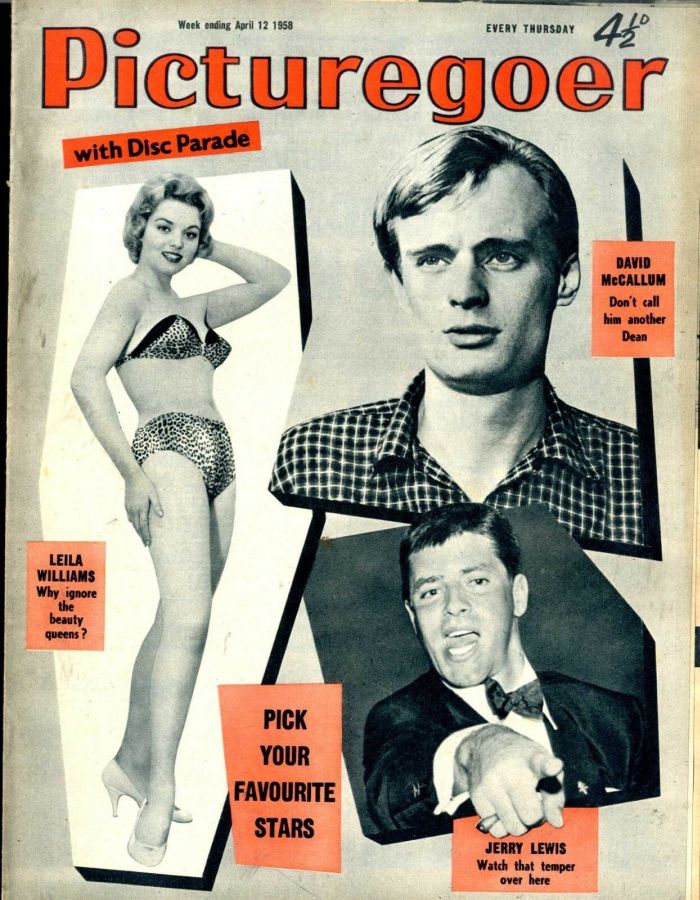 PICTUREGOER magazine side cover Issue 1197  Weekly 12 April 1958