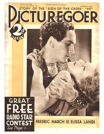 PICTUREGOER magazine side cover Issue 121  Weekly 16 September 1933