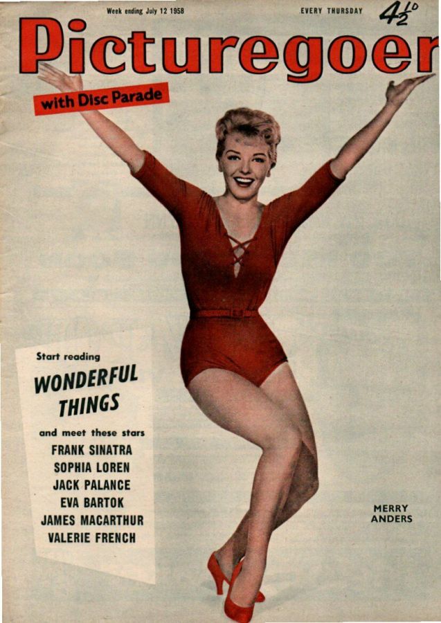 PICTUREGOER magazine side cover Issue 1210  Weekly 12 July 1958