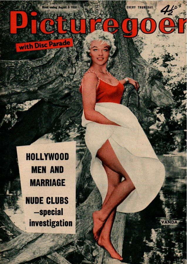 PICTUREGOER magazine side cover Issue 1214  Weekly 9 August 1958