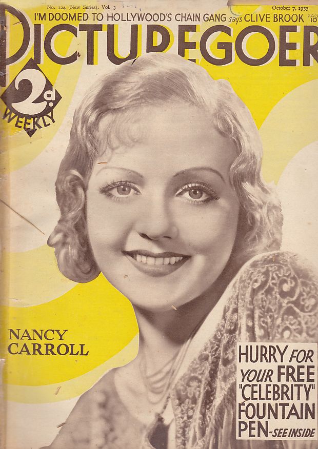 PICTUREGOER magazine side cover Issue 124  Weekly 7 October 1933