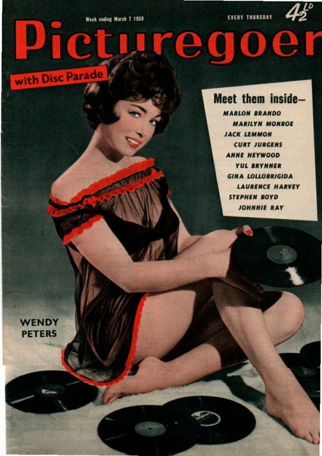 PICTUREGOER magazine side cover Issue 1244  Weekly 7 March 1959