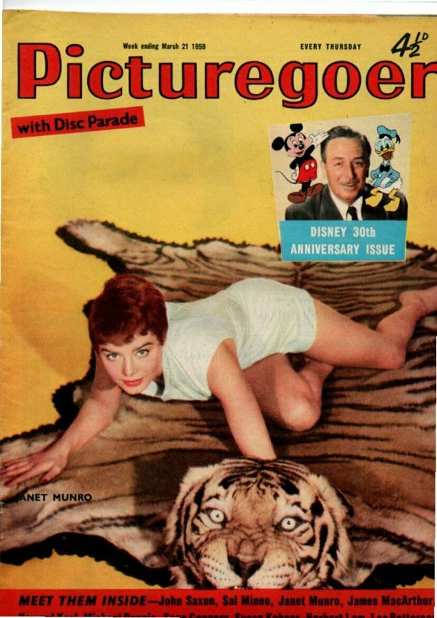 PICTUREGOER magazine side cover Issue 1246  Weekly 21 March 1959