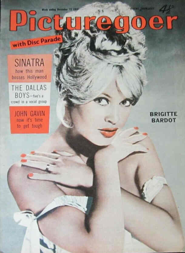 PICTUREGOER magazine side cover Issue 1277  Weekly 12 December 1959