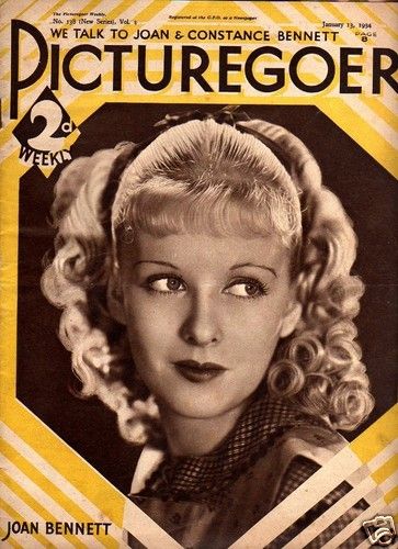 PICTUREGOER magazine side cover Issue 138  Weekly 13 January 1934