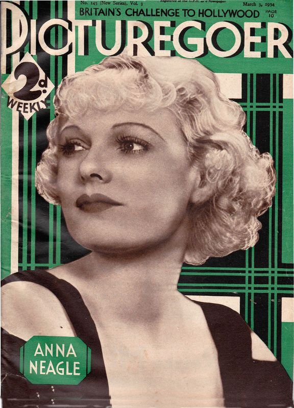 PICTUREGOER magazine side cover Issue 145  Weekly 3 March 1934