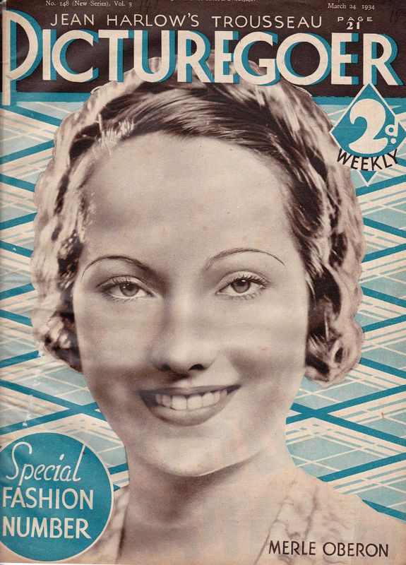 PICTUREGOER magazine side cover Issue 148  Weekly 24 March 1934