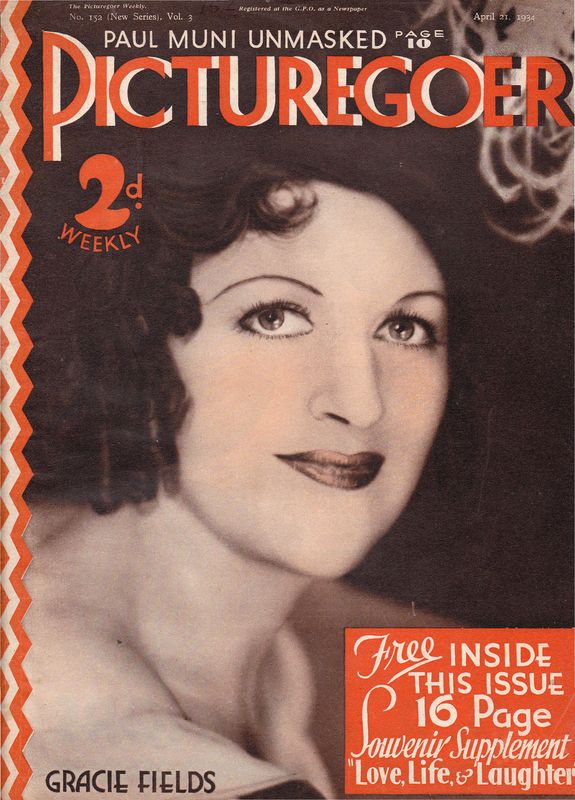 PICTUREGOER magazine side cover Issue 152  Weekly 21 April 1934