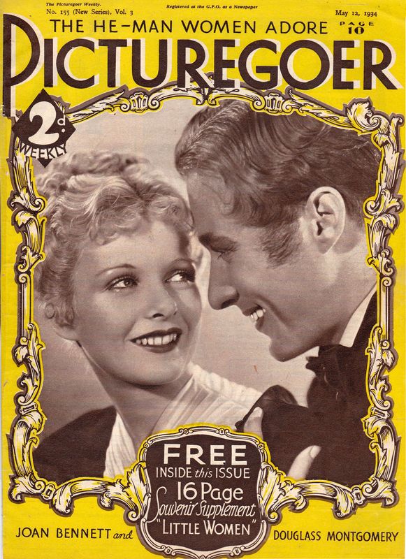 PICTUREGOER magazine side cover Issue 155  Weekly 12 May 1934