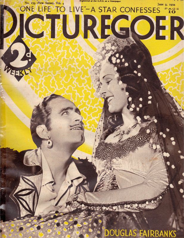 PICTUREGOER magazine side cover Issue 159  Weekly 9 June 1934
