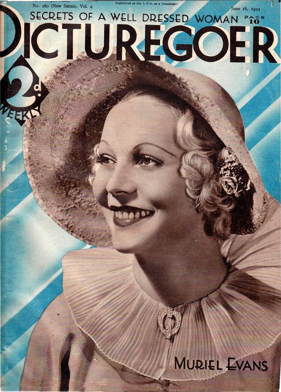 PICTUREGOER magazine side cover Issue 160  Weekly 16 June 1934