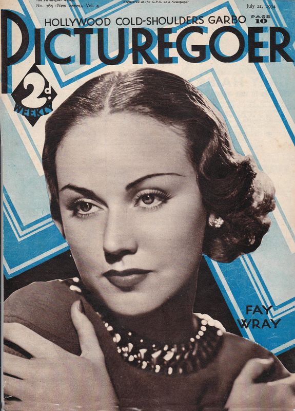 PICTUREGOER magazine side cover Issue 165  Weekly 21 July 1934