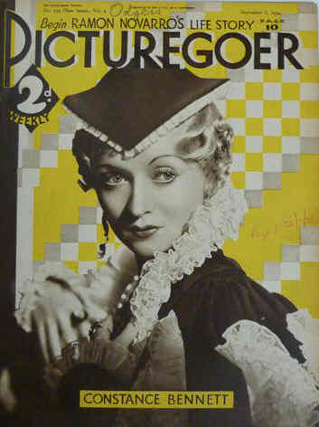 PICTUREGOER magazine side cover Issue 172  Weekly 8 September 1934