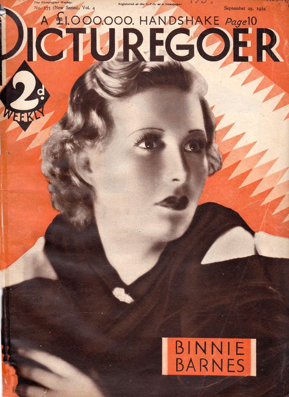 PICTUREGOER magazine side cover Issue 175  Weekly 29 September 1934