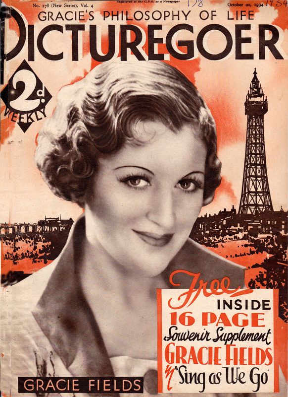 PICTUREGOER magazine side cover Issue 178  Weekly 20 October 1934