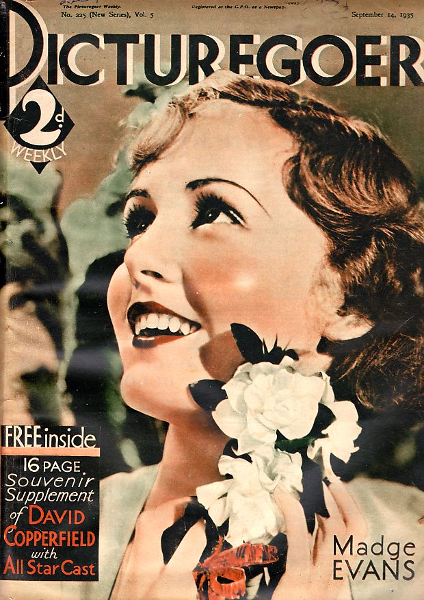 PICTUREGOER magazine side cover Issue 225  Weekly 14 September 1935