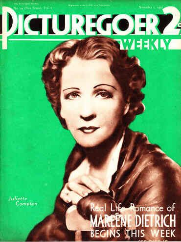 PICTUREGOER magazine side cover Issue 24  Weekly 7 November 1931