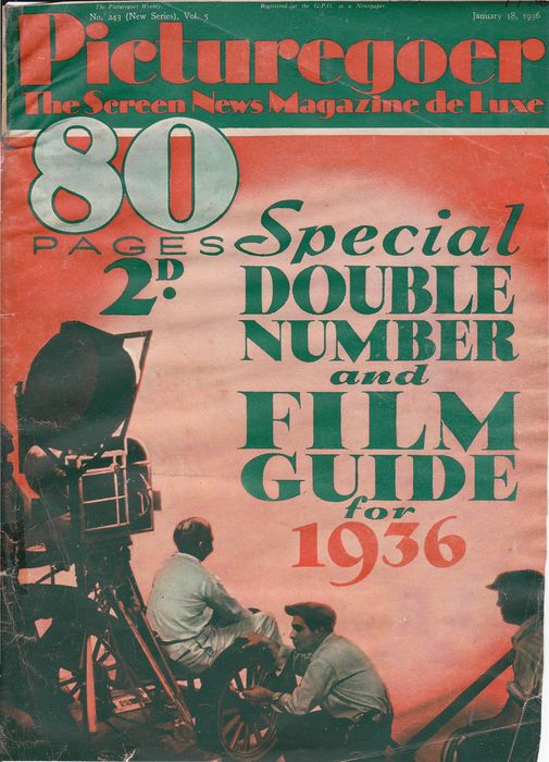 PICTUREGOER magazine side cover Issue 243  Weekly 18 January 1936