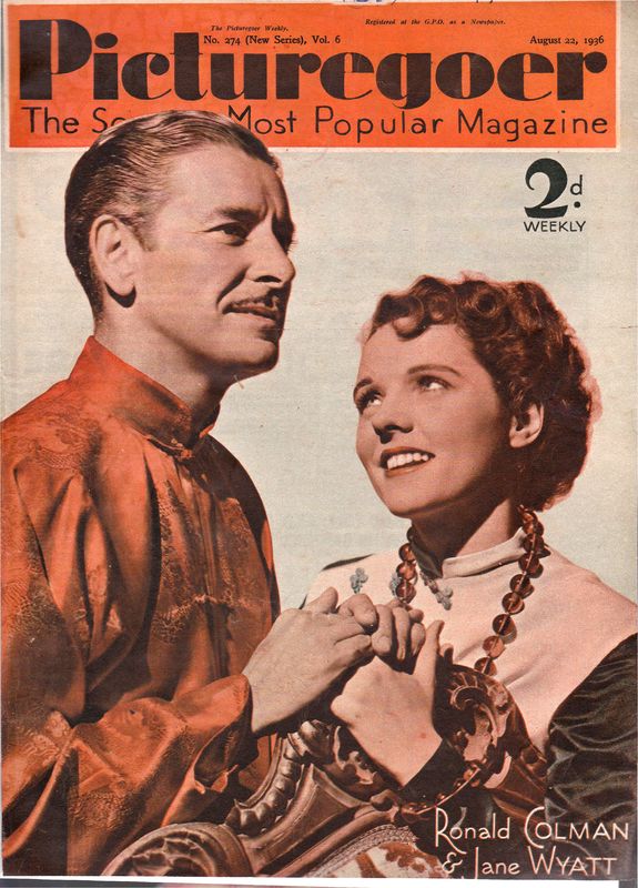 PICTUREGOER magazine side cover Issue 274  Weekly 22 August 1936