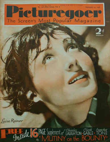 PICTUREGOER magazine side cover Issue 278  Weekly 19 September 1936