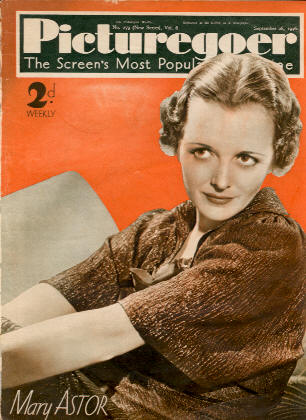 PICTUREGOER magazine side cover Issue 279  Weekly 26 September 1936