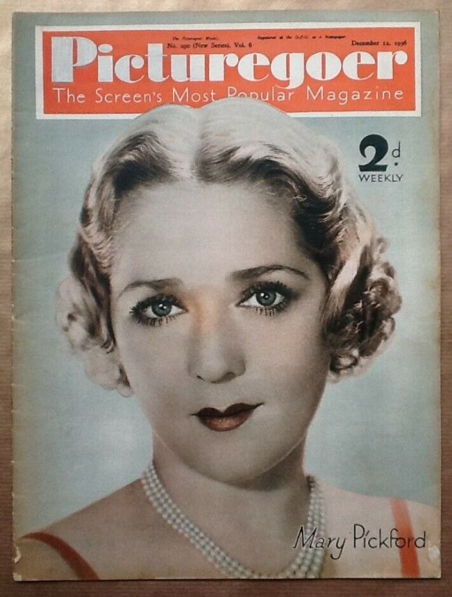 PICTUREGOER magazine side cover Issue 290  Weekly 12 December 1936