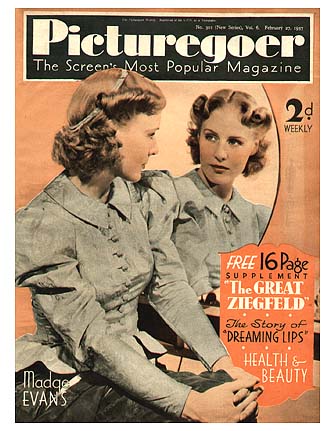 PICTUREGOER magazine side cover Issue 301  Weekly 27 February 1937