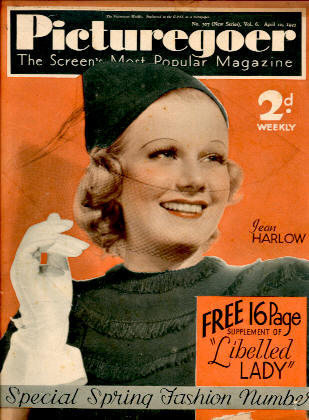 PICTUREGOER magazine side cover Issue 307  Weekly 10 April 1937