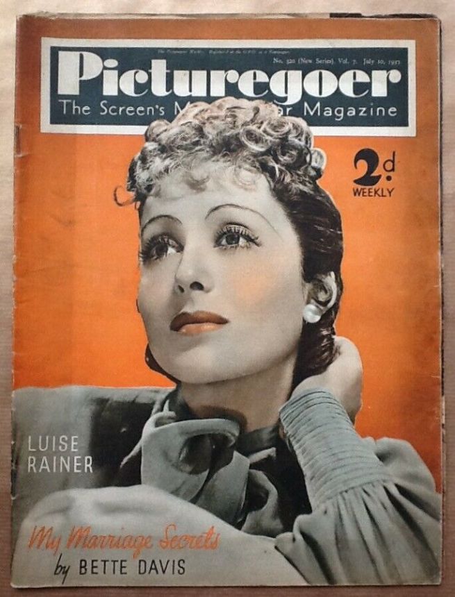 PICTUREGOER magazine side cover Issue 320  Weekly 10 July 1937