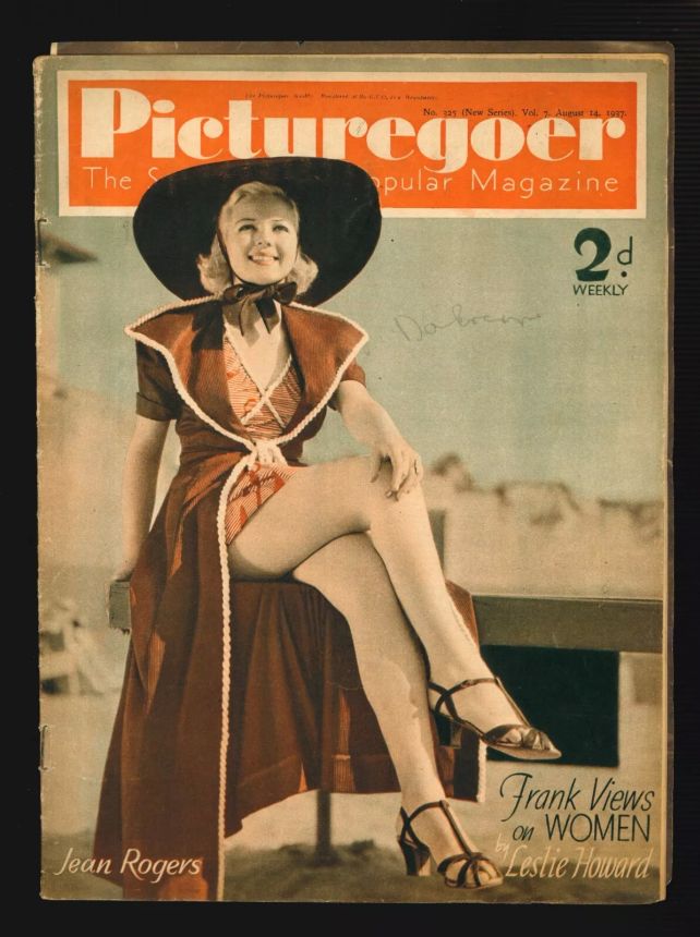 PICTUREGOER magazine side cover Issue 325  Weekly 14 August 1937