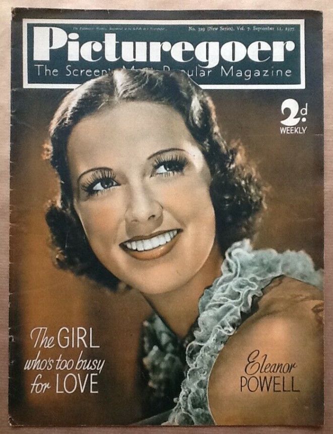 PICTUREGOER magazine side cover Issue 329  Weekly 11 September 1937