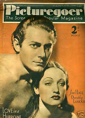 PICTUREGOER magazine side cover Issue 333  Weekly 9 October 1937