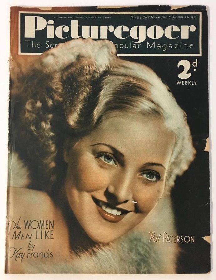 PICTUREGOER magazine side cover Issue 335  Weekly 23 October 1937
