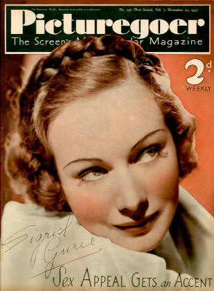 PICTUREGOER magazine side cover Issue 340  Weekly 27 November 1937