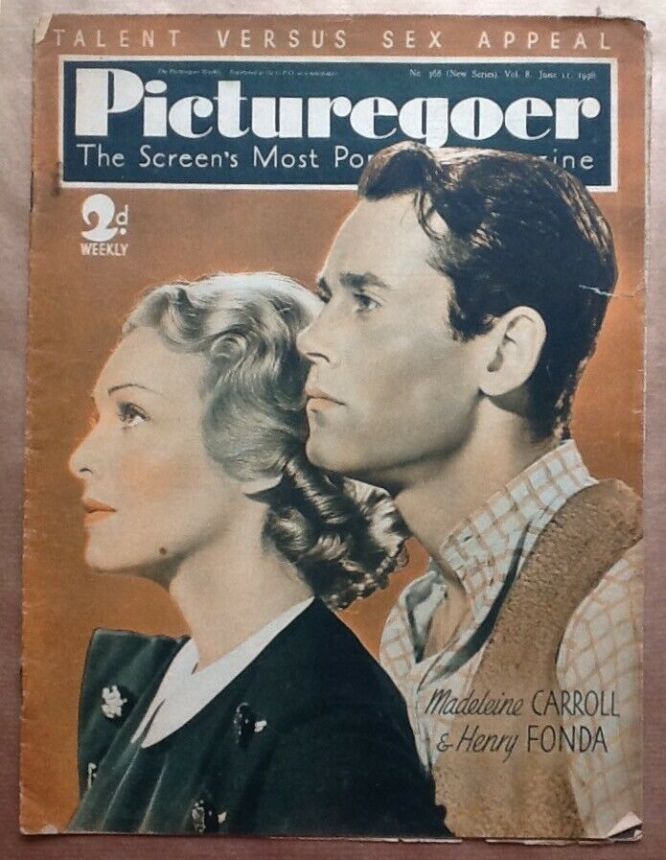 PICTUREGOER magazine side cover Issue 368  Weekly 11 June 1938