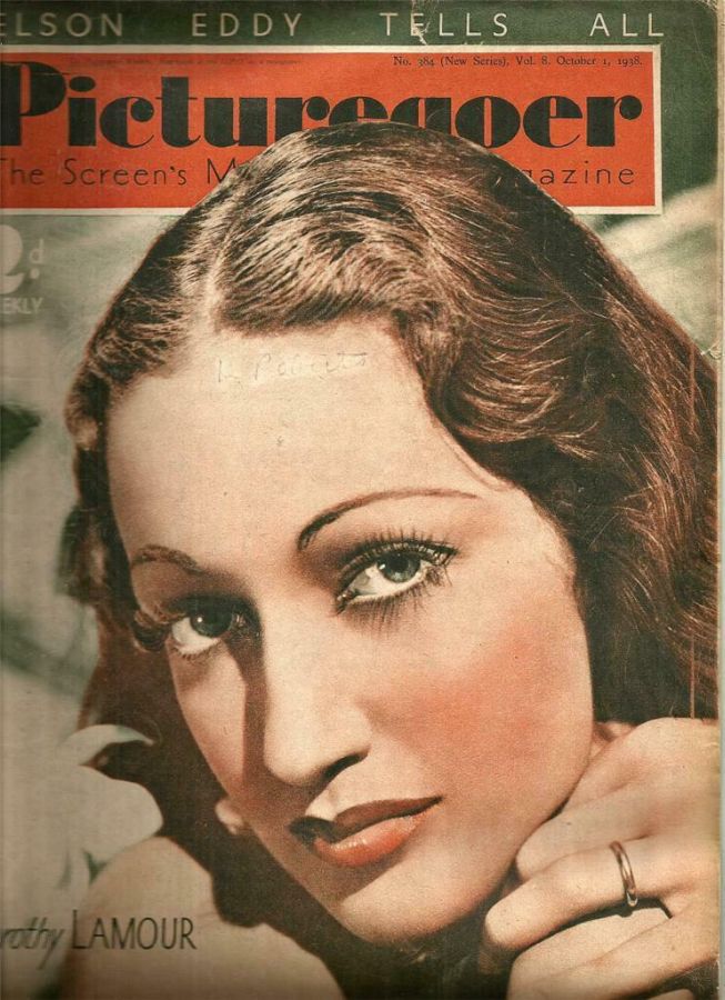 PICTUREGOER magazine side cover Issue 384  Weekly 1 October 1938