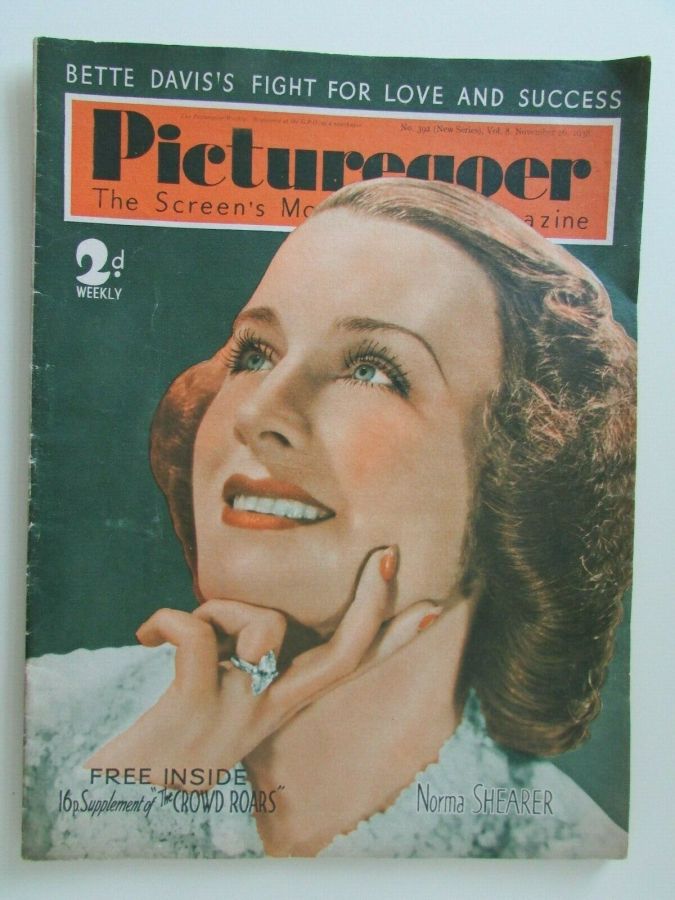 PICTUREGOER magazine side cover Issue 392  Weekly 26 November 1938