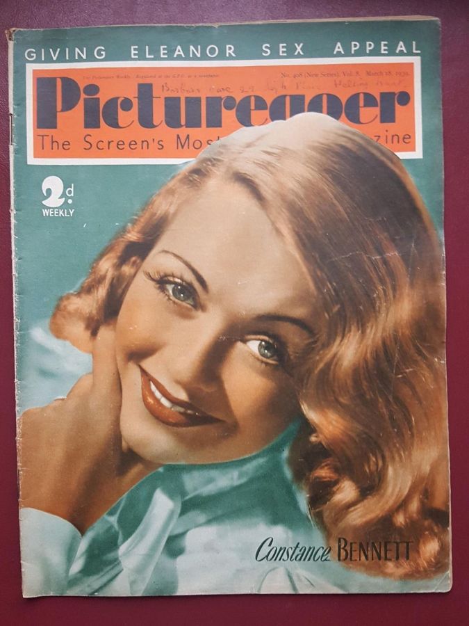 PICTUREGOER magazine side cover Issue 408  Weekly 18 March 1939