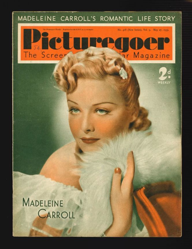 PICTUREGOER magazine side cover Issue 418  Weekly 27 May 1939