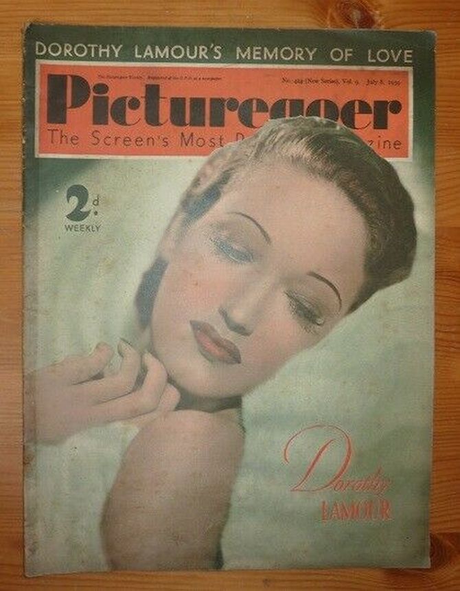 PICTUREGOER magazine side cover Issue 424  Weekly 8 July 1939