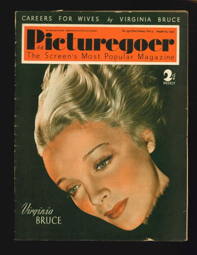 PICTUREGOER magazine side cover Issue 430  Weekly 19 August 1939