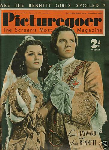 PICTUREGOER magazine side cover Issue 433  Weekly 9 September 1939