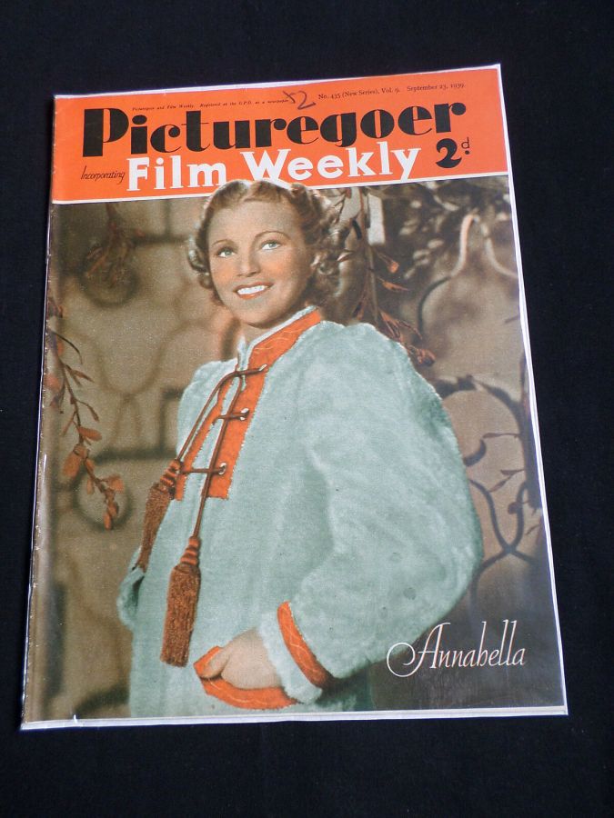 PICTUREGOER magazine side cover Issue 435  Weekly 23 September 1939