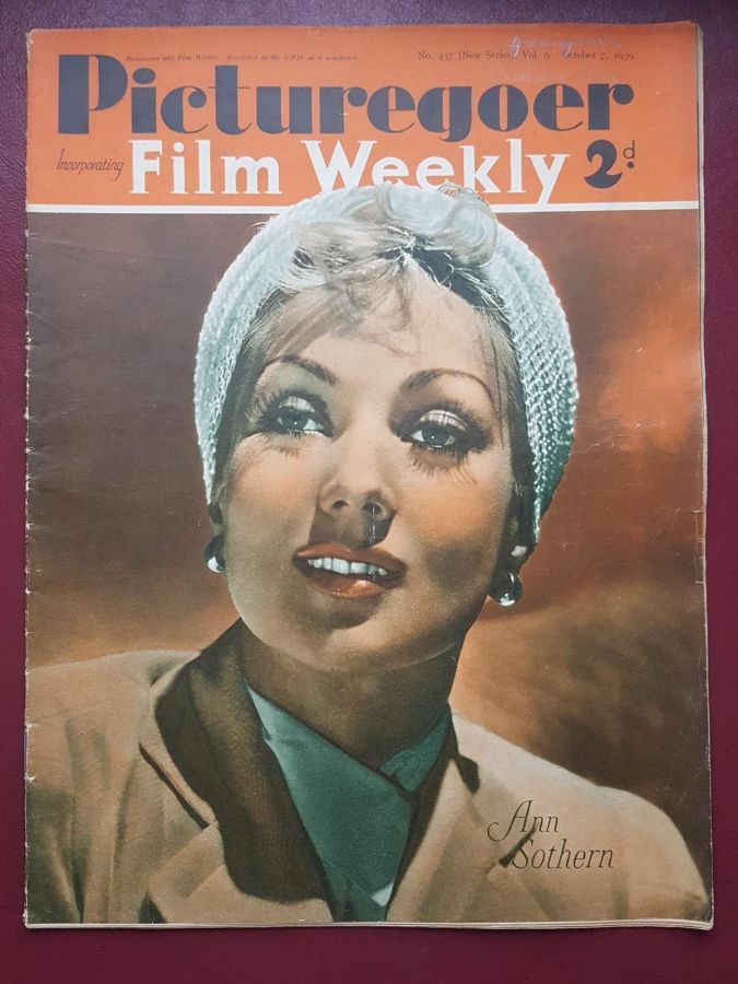 PICTUREGOER magazine side cover Issue 437  Weekly 7 October 1939