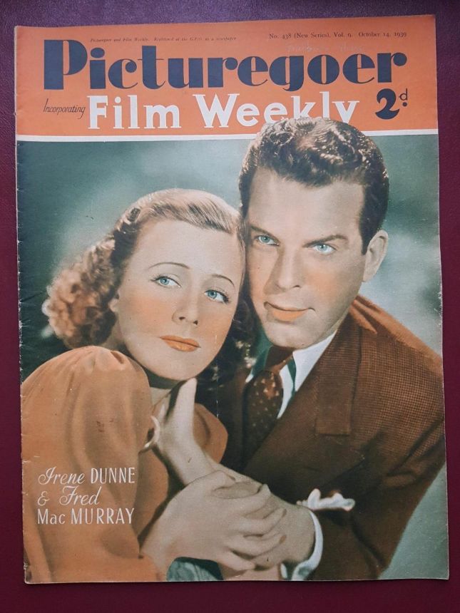 PICTUREGOER magazine side cover Issue 438  Weekly 14 October 1939